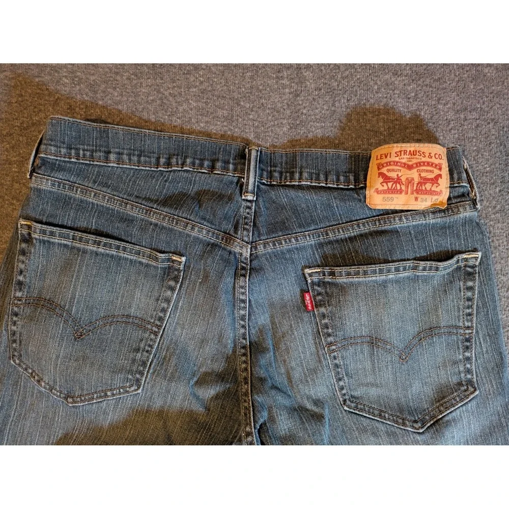 Levi's Jeans Men's 559 Relaxed Fit Boot Cut Medium‎ Wash Denim Workwear 34x30
